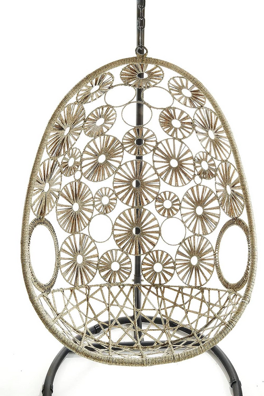 Luxury Hanging Egg Chair with Stand & Cushion