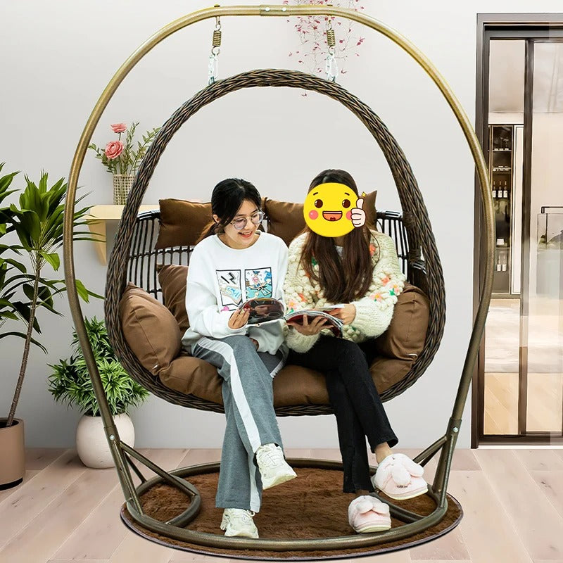 Hot Selling Outdoor Hanging Rattan Egg Chair Double Seat
