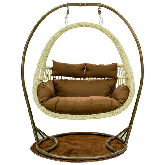 Hot Selling Outdoor Hanging Rattan Egg Chair Double Seat