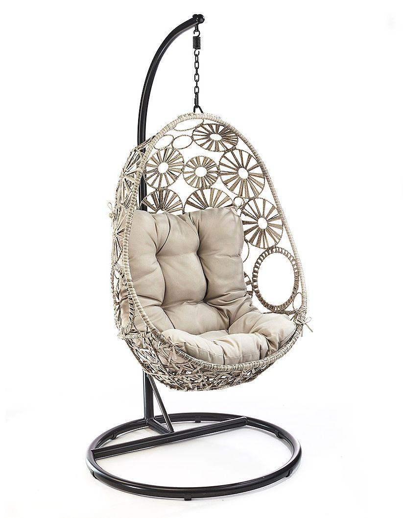Luxury Hanging Egg Chair with Stand & Cushion
