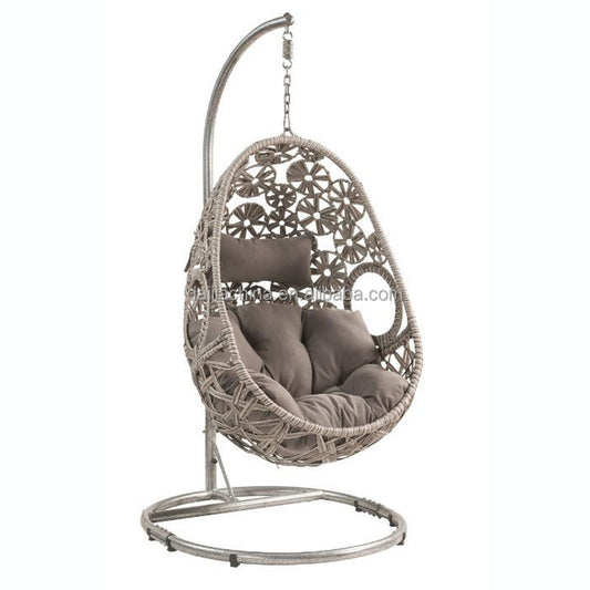 Luxury Hanging Egg Chair with Stand & Cushion