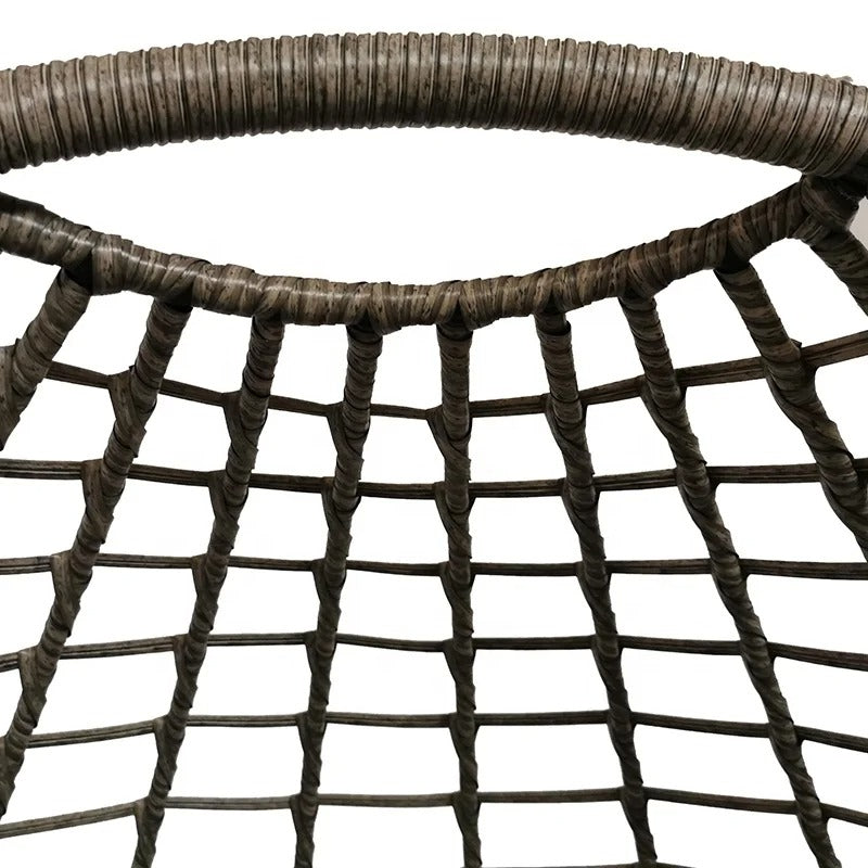 Modern Wicker Egg Chair with Plush Cushion Set
